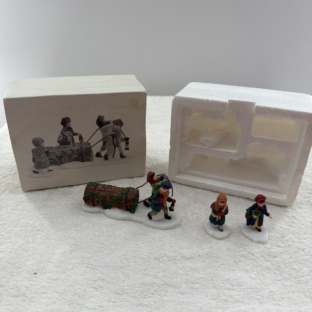 Dept. 56 Heritage Village "Bringing Home The Yule Log" #5558-1